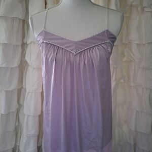 Diane Von Furstenberg Vintage Lilac Satin Nightgown Chemise Size M DVF
